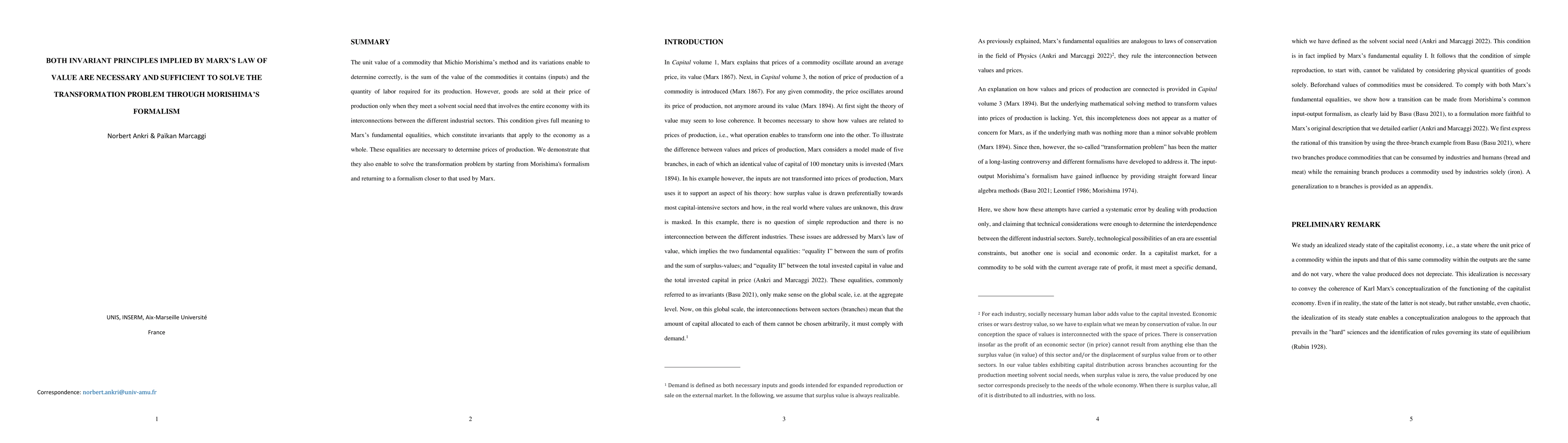 Thumbnail for Both invariant principles implied by Marx's law of value are necessary
  and sufficient to solve the transformation problem through Morishima's
  formalism