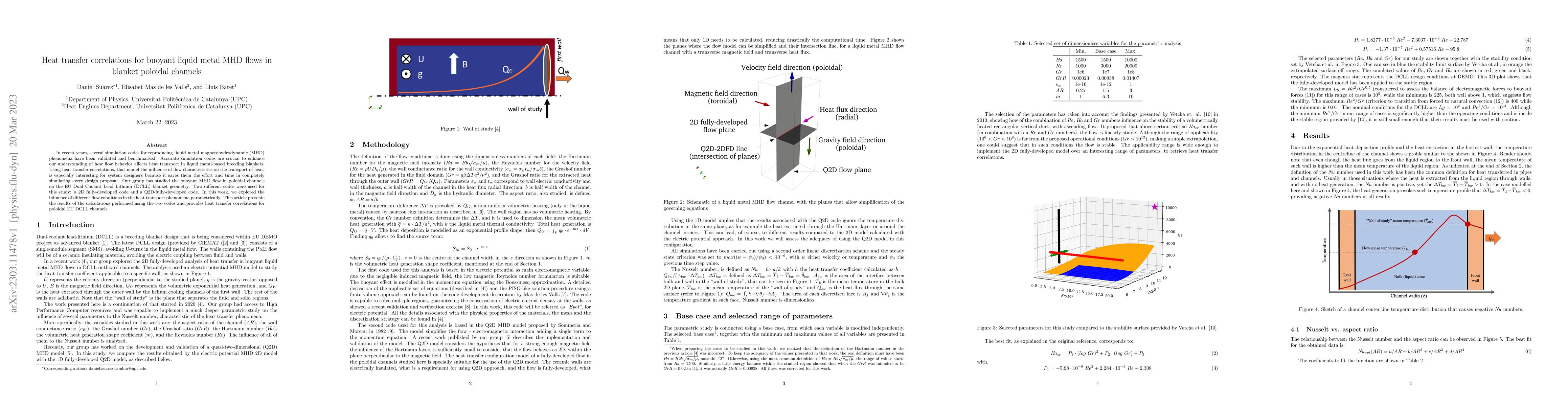 Thumbnail for Heat transfer correlations for buoyant liquid metal MHD flows in blanket
  poloidal channels