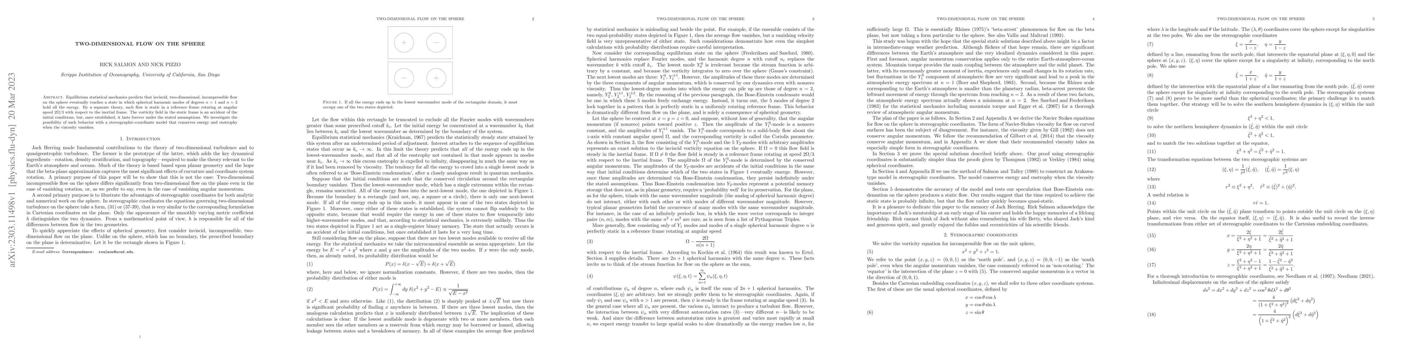 Thumbnail for Two-dimensional flow on the sphere