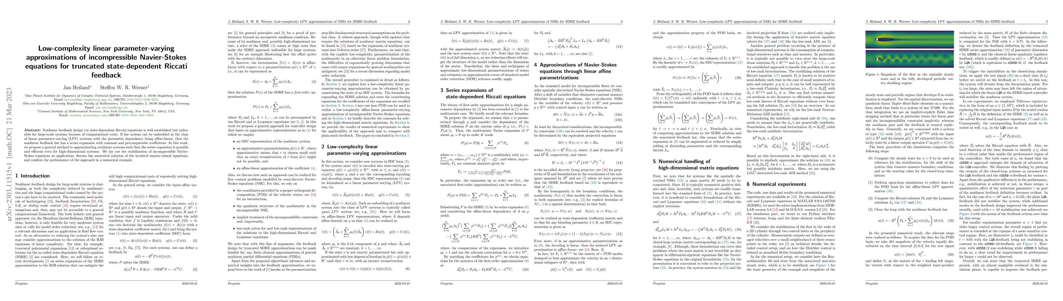 Thumbnail for Low-complexity linear parameter-varying approximations of incompressible
  Navier-Stokes equations for truncated state-dependent Riccati feedback