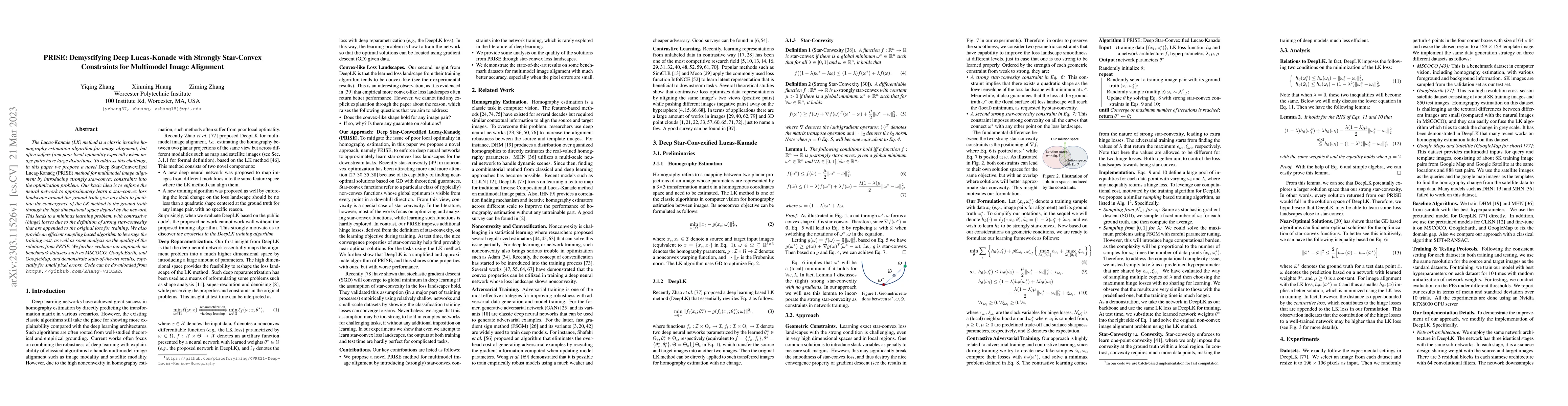 Thumbnail for PRISE: Demystifying Deep Lucas-Kanade with Strongly Star-Convex
  Constraints for Multimodel Image Alignment