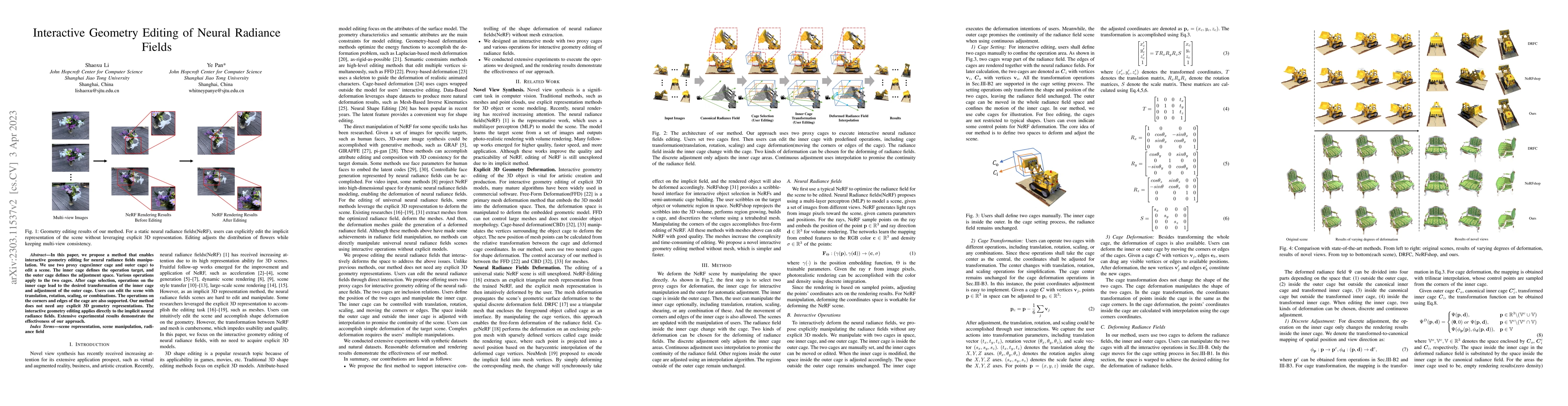 Thumbnail for Interactive Geometry Editing of Neural Radiance Fields