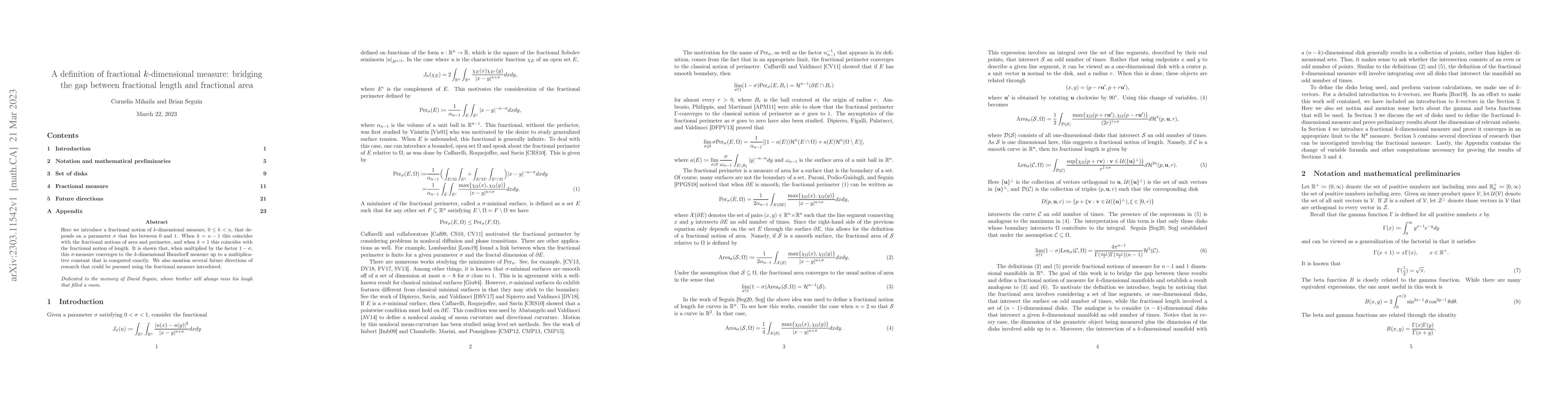 Thumbnail for A definition of fractional k-dimensional measure: bridging the gap
  between fractional length and fractional area