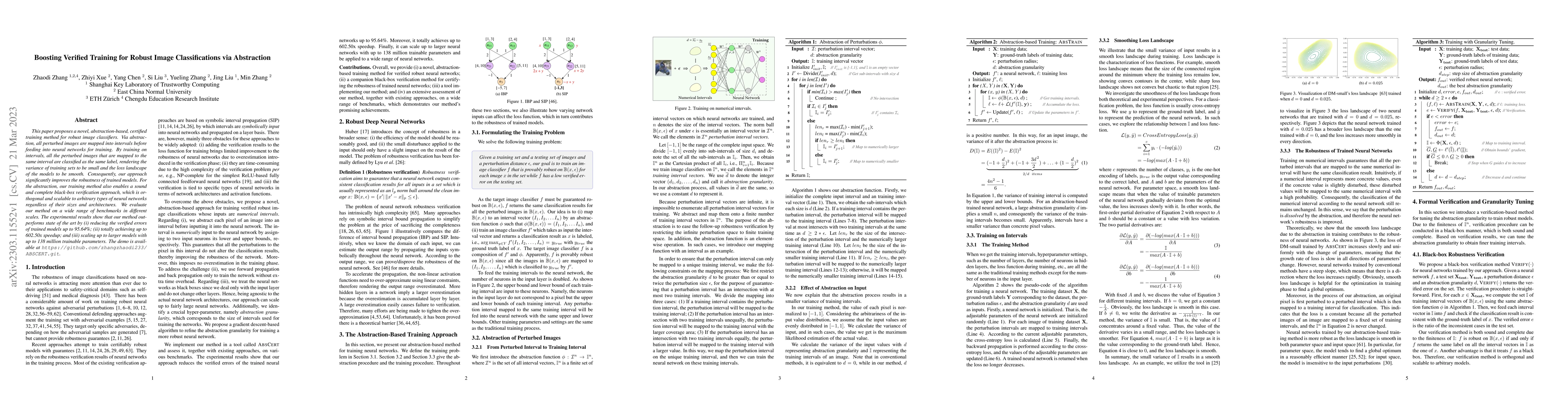 Thumbnail for Boosting Verified Training for Robust Image Classifications via
  Abstraction
