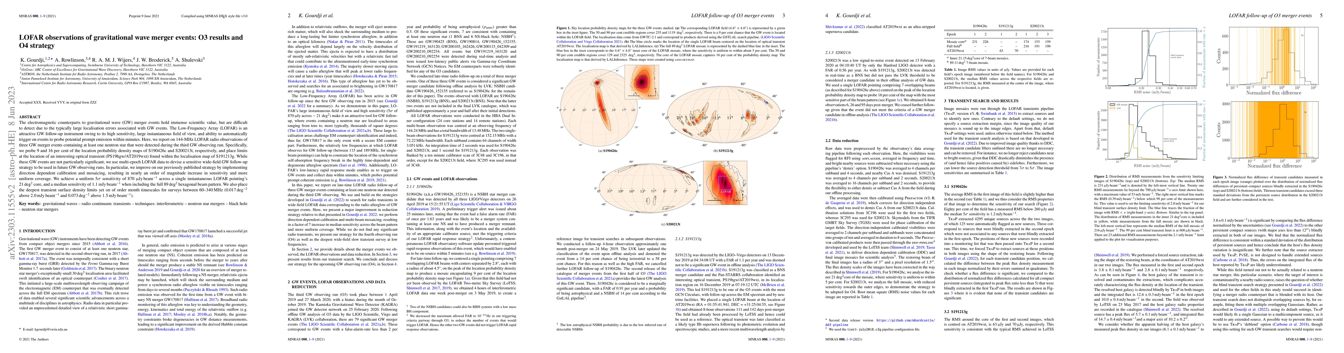 Thumbnail for LOFAR observations of gravitational wave merger events: O3 results and
  O4 strategy