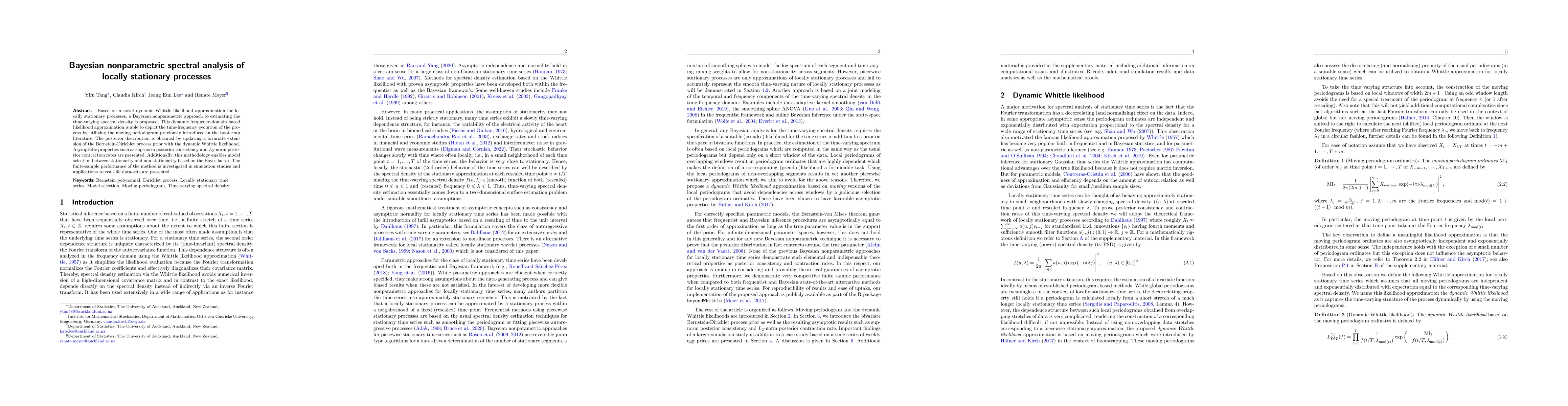 Thumbnail for Bayesian nonparametric spectral analysis of locally stationary processes