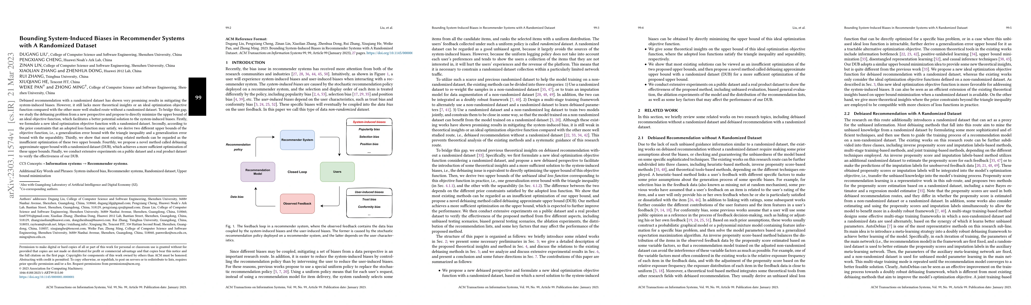 Thumbnail for Bounding System-Induced Biases in Recommender Systems with A Randomized
  Dataset