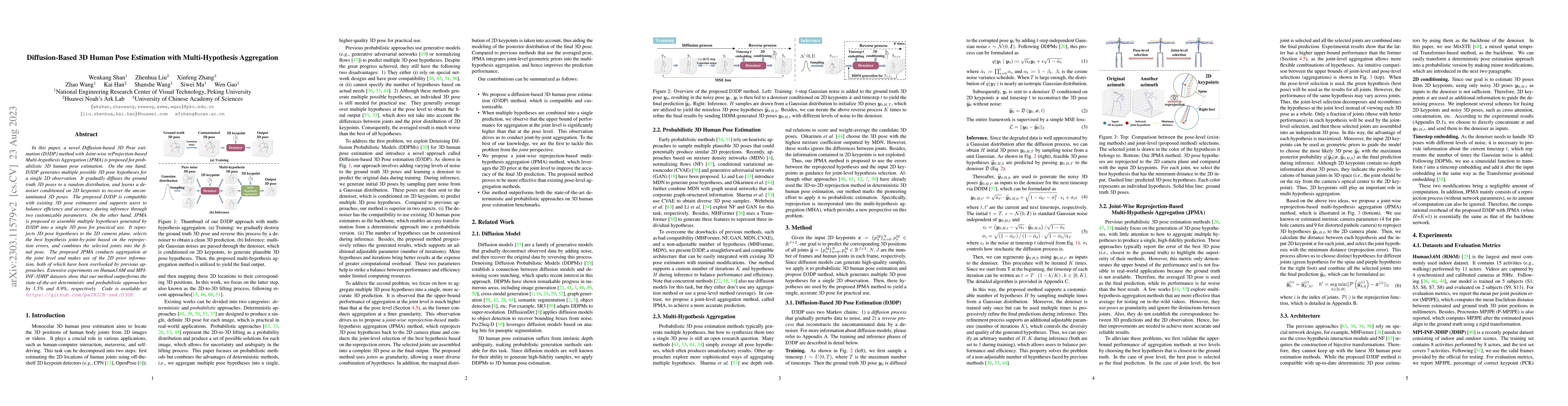Thumbnail for Diffusion-Based 3D Human Pose Estimation with Multi-Hypothesis
  Aggregation