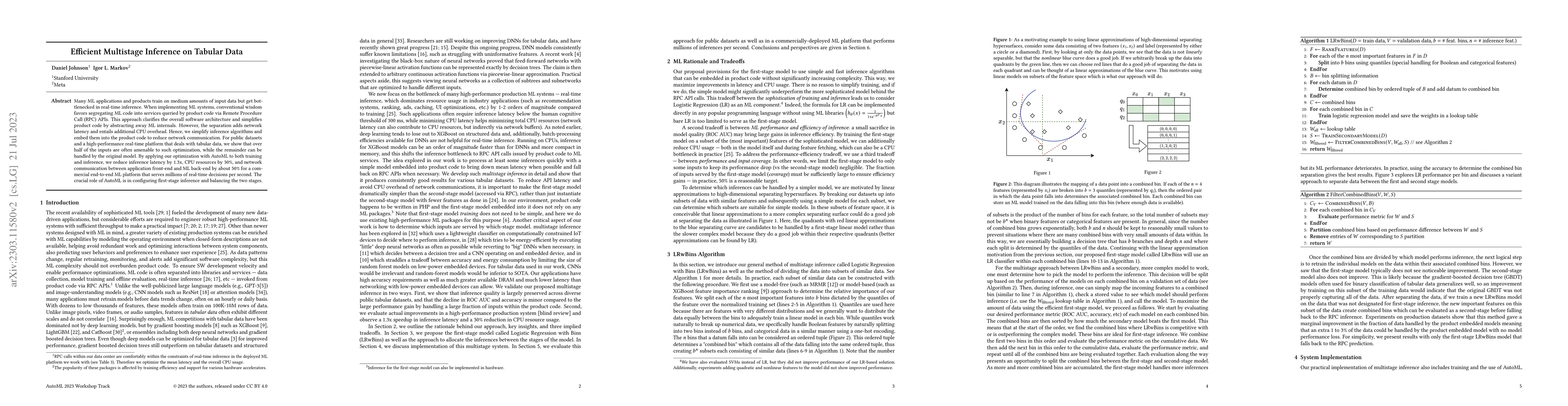 Thumbnail for Efficient Multi-stage Inference on Tabular Data