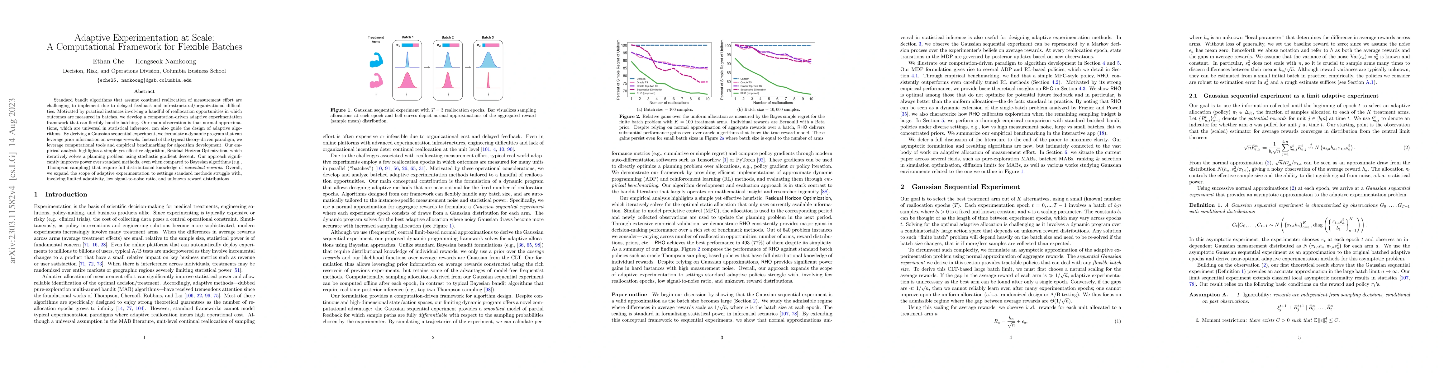 Thumbnail for Adaptive Experimentation at Scale: A Computational Framework for
  Flexible Batches