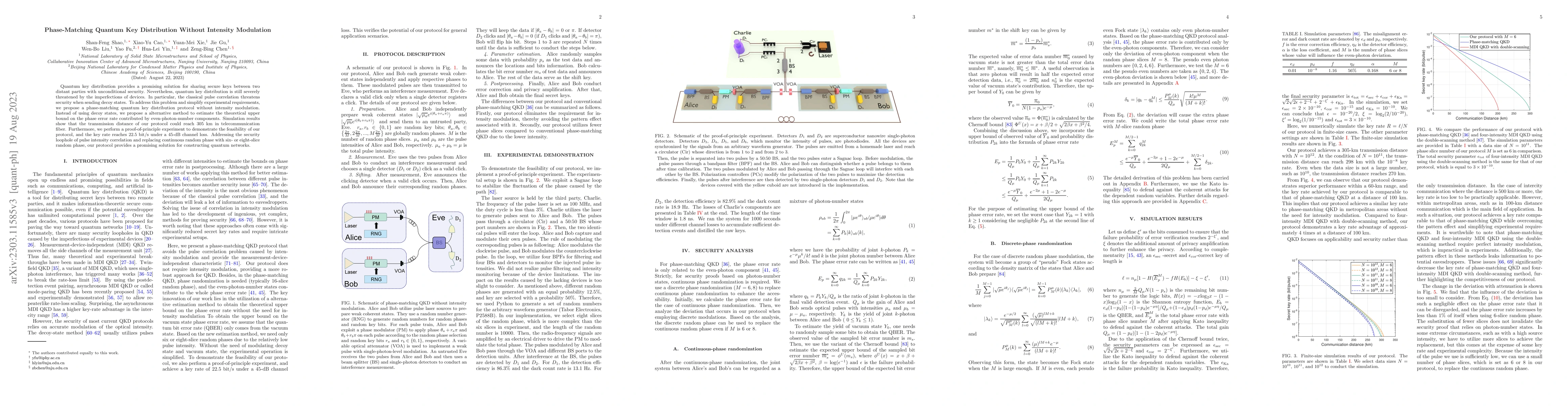 Thumbnail for Phase-Matching Quantum Key Distribution without Intensity Modulation