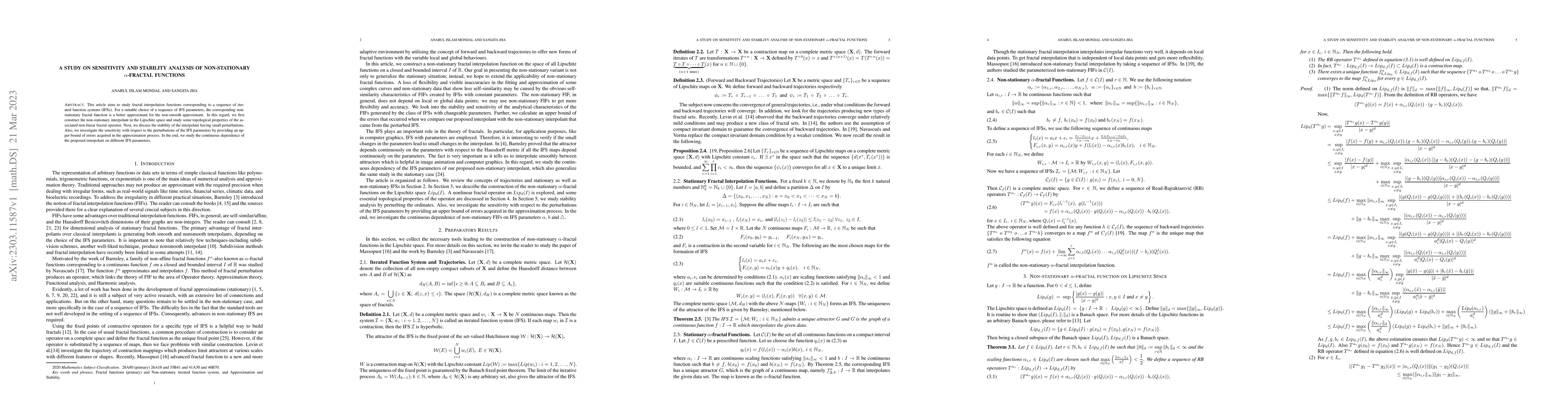 Thumbnail for A study on sensitivity and stability analysis of non-stationary
  $\alpha$-fractal functions