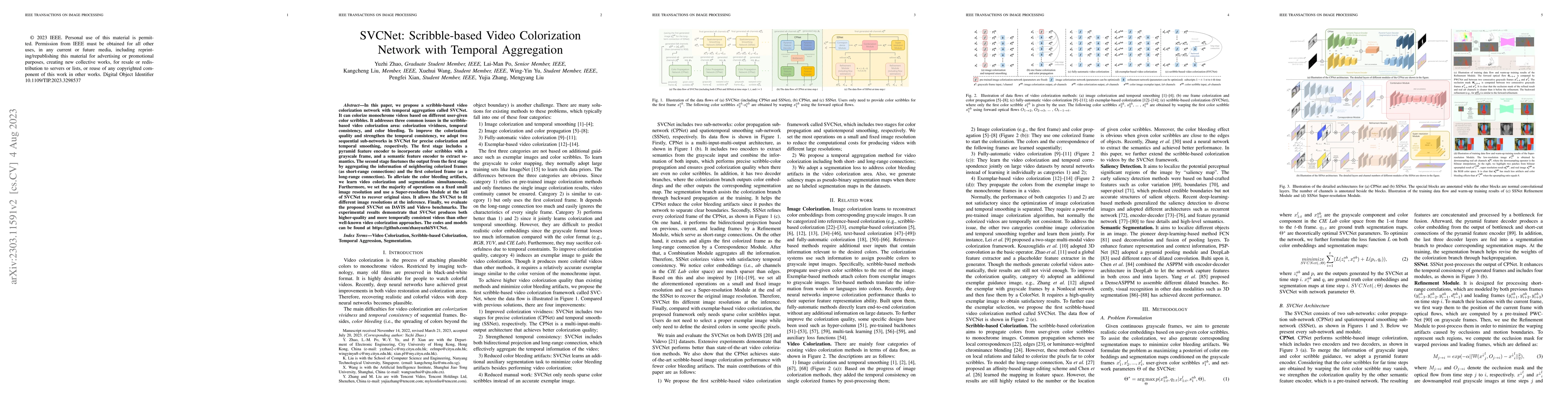 Thumbnail for SVCNet: Scribble-based Video Colorization Network with Temporal
  Aggregation