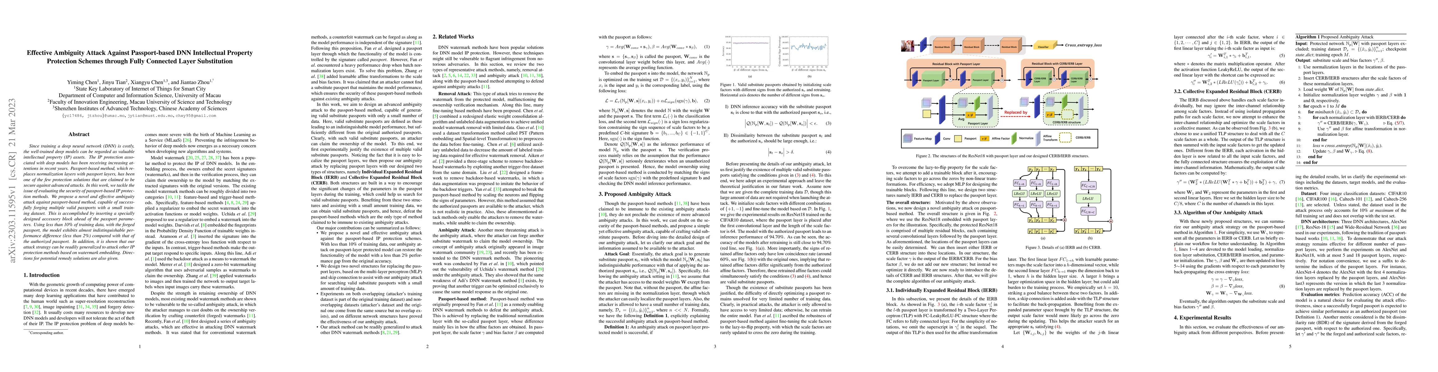 Thumbnail for Effective Ambiguity Attack Against Passport-based DNN Intellectual
  Property Protection Schemes through Fully Connected Layer Substitution