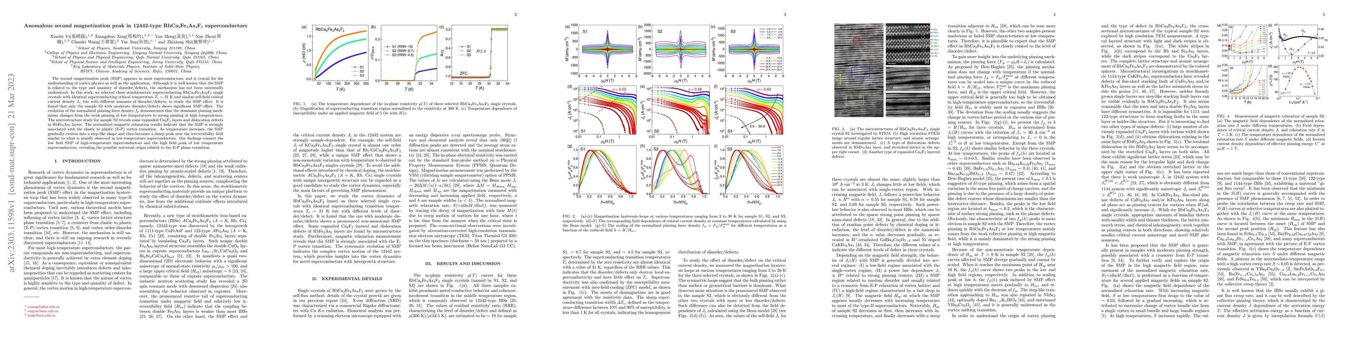 Thumbnail for Anomalous second magnetization peak in 12442-type
  RbCa$_2$Fe$_4$As$_4$F$_2$ superconductors