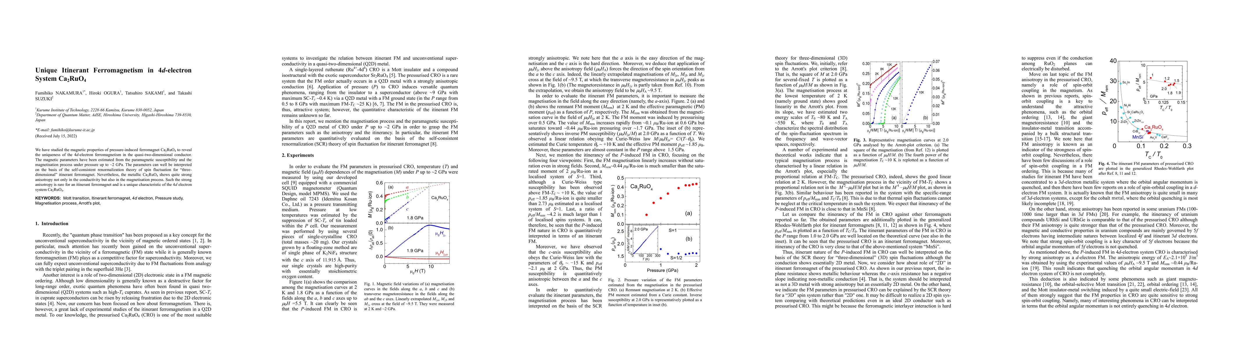 Thumbnail for Unique Itinerant Ferromagnetism in 4d-electron System Ca2RuO4