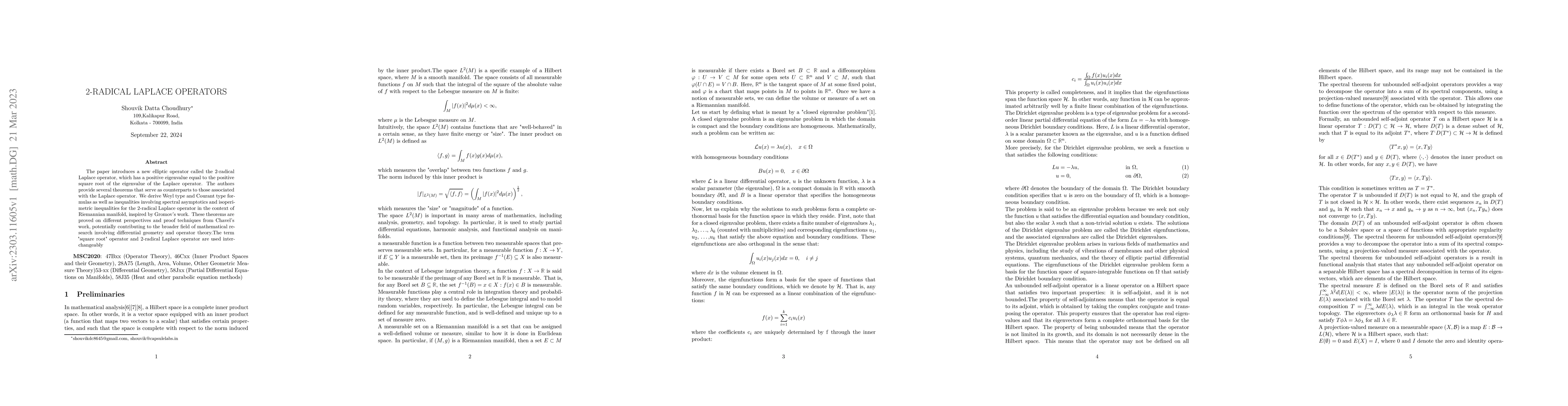 Thumbnail for 2-Radical Laplace Operators
