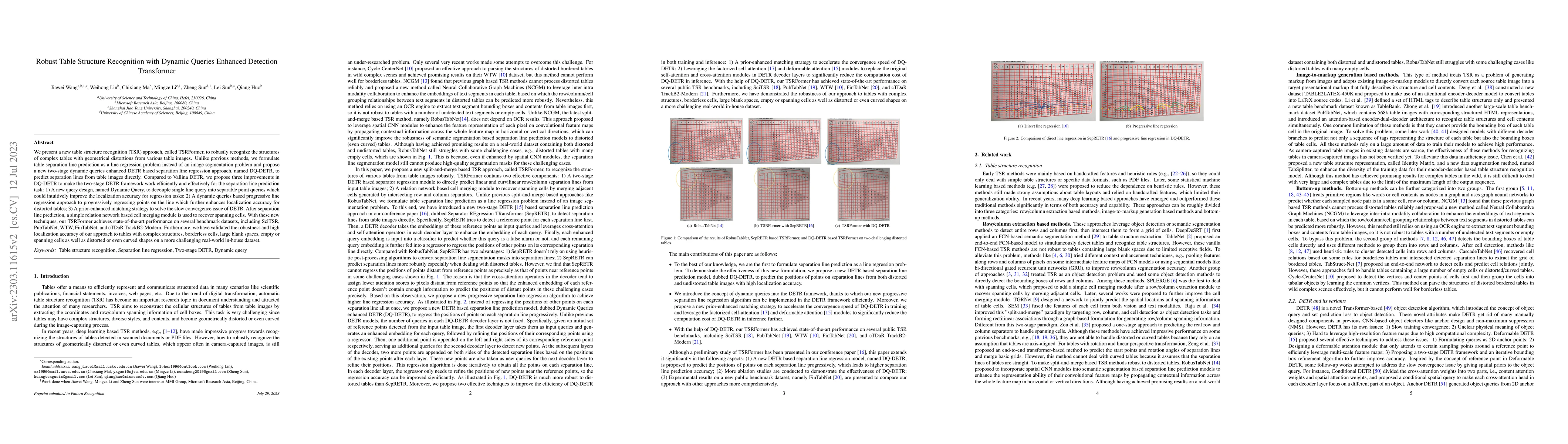 Thumbnail for Robust Table Structure Recognition with Dynamic Queries Enhanced
  Detection Transformer