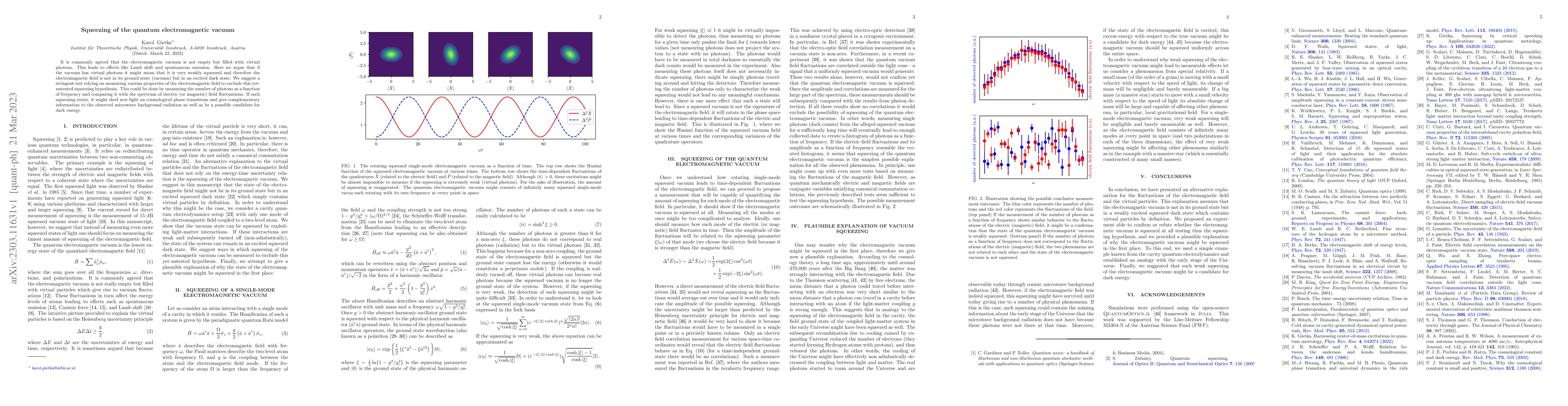 Thumbnail for Squeezing of the quantum electromagnetic vacuum