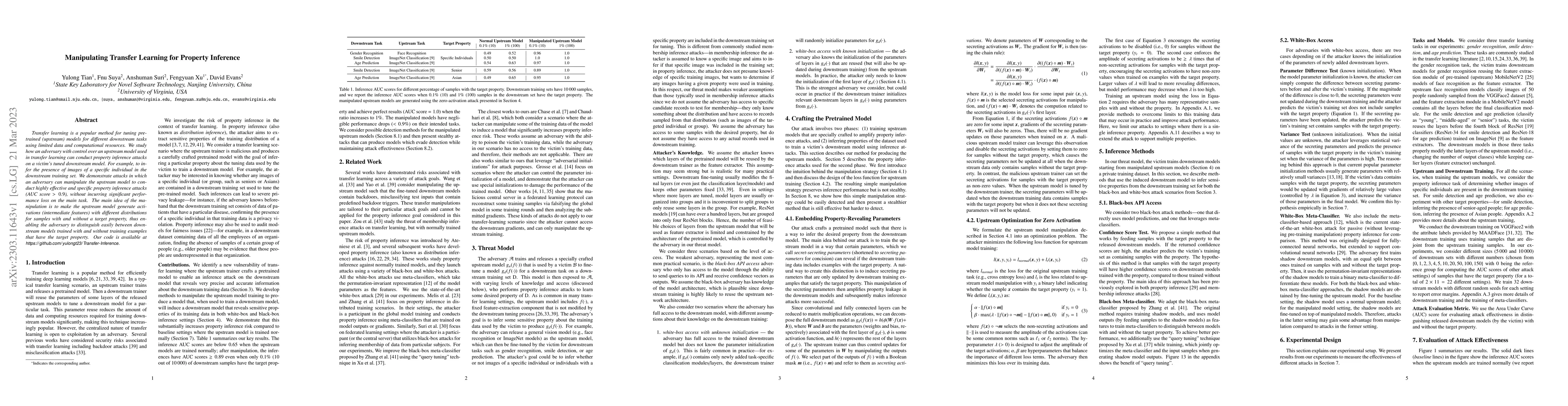 Thumbnail for Manipulating Transfer Learning for Property Inference