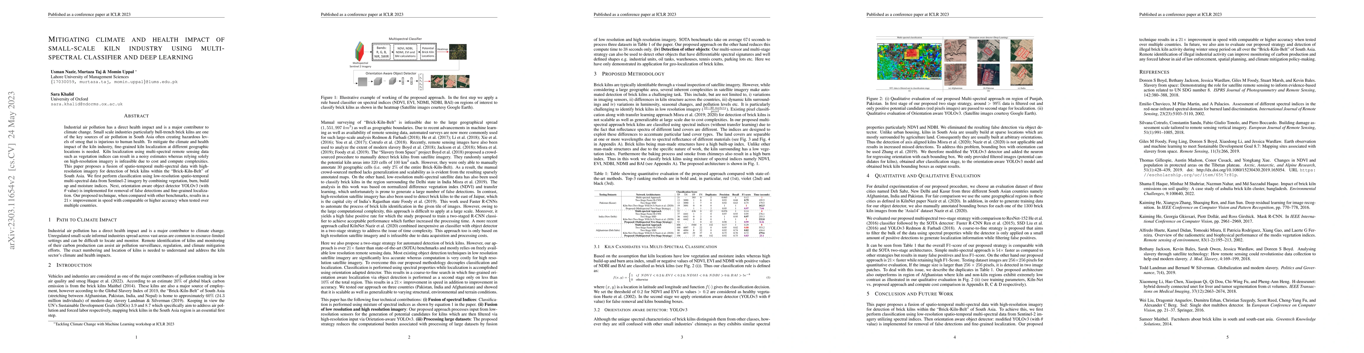 Thumbnail for Mitigating climate and health impact of small-scale kiln industry using
  multi-spectral classifier and deep learning