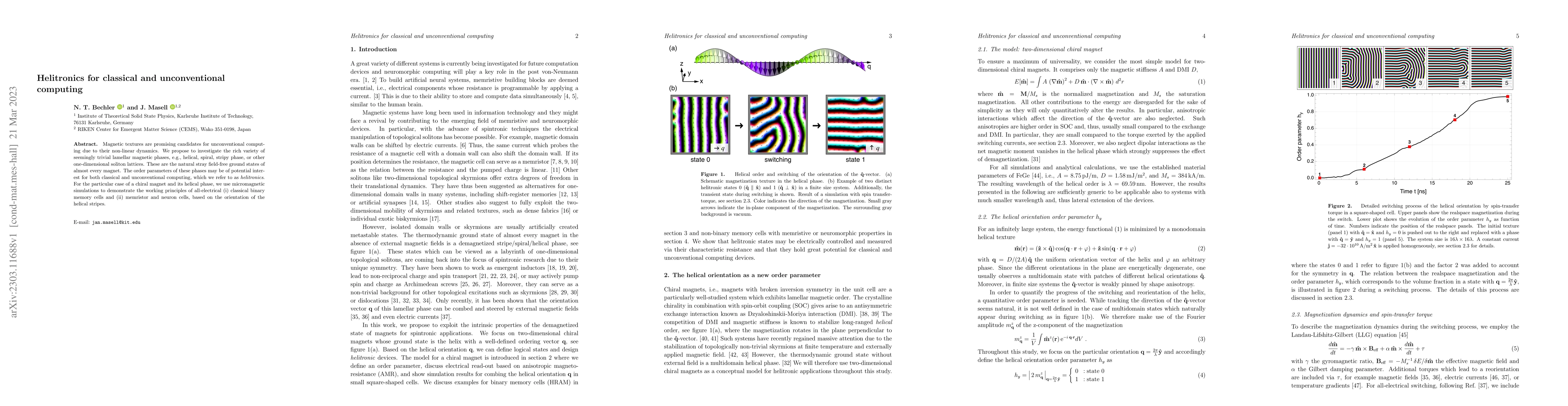 Thumbnail for Helitronics for classical and unconventional computing