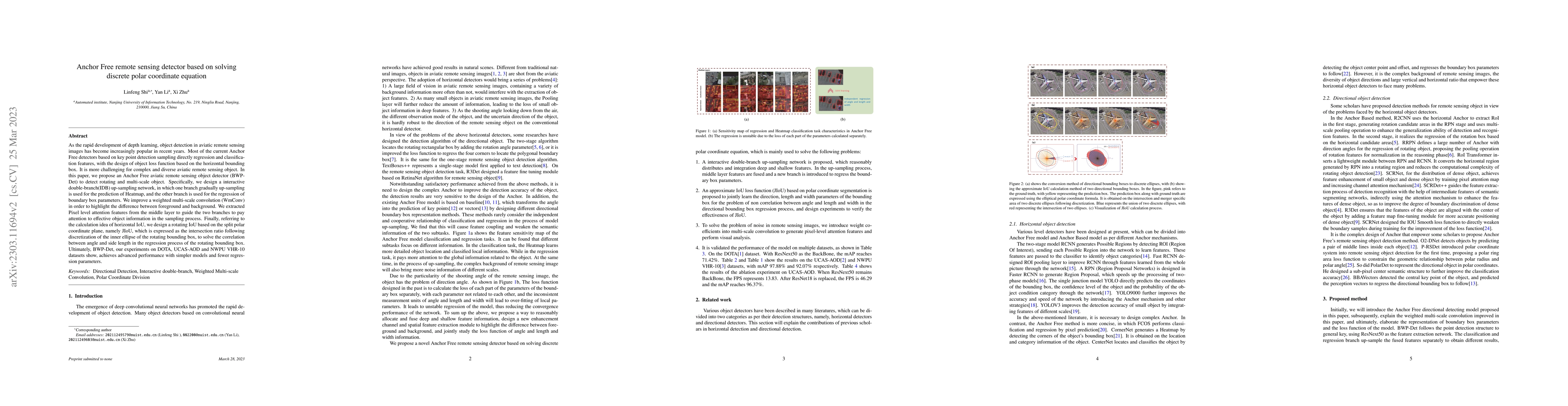 Thumbnail for Anchor Free remote sensing detector based on solving discrete polar
  coordinate equation