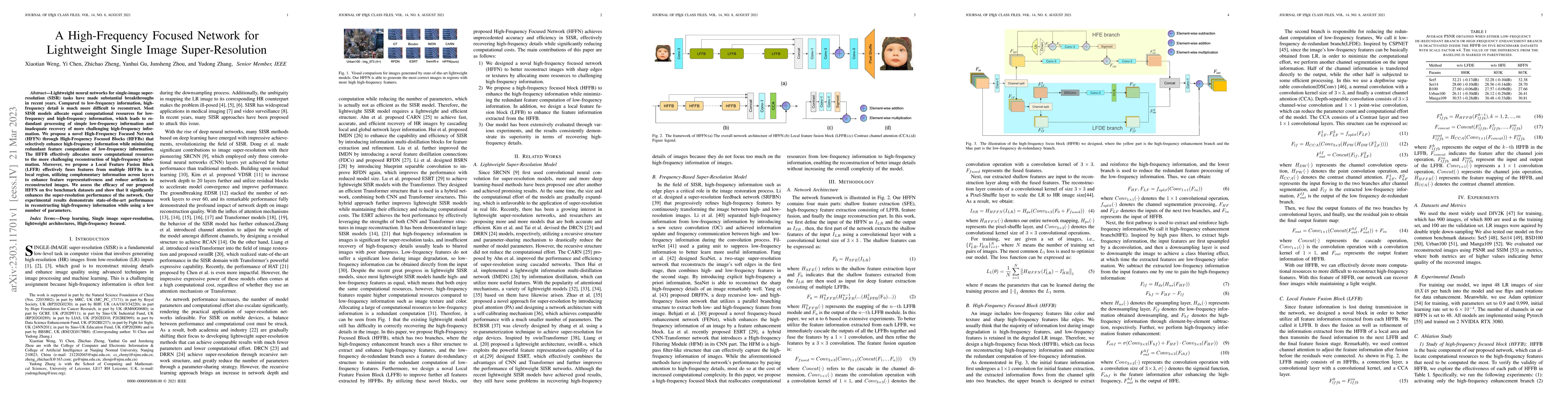 Thumbnail for A High-Frequency Focused Network for Lightweight Single Image
  Super-Resolution