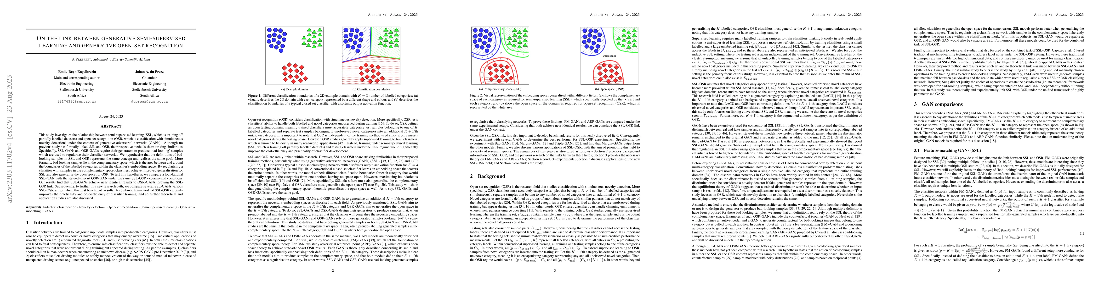 Thumbnail for On the link between generative semi-supervised learning and generative
  open-set recognition