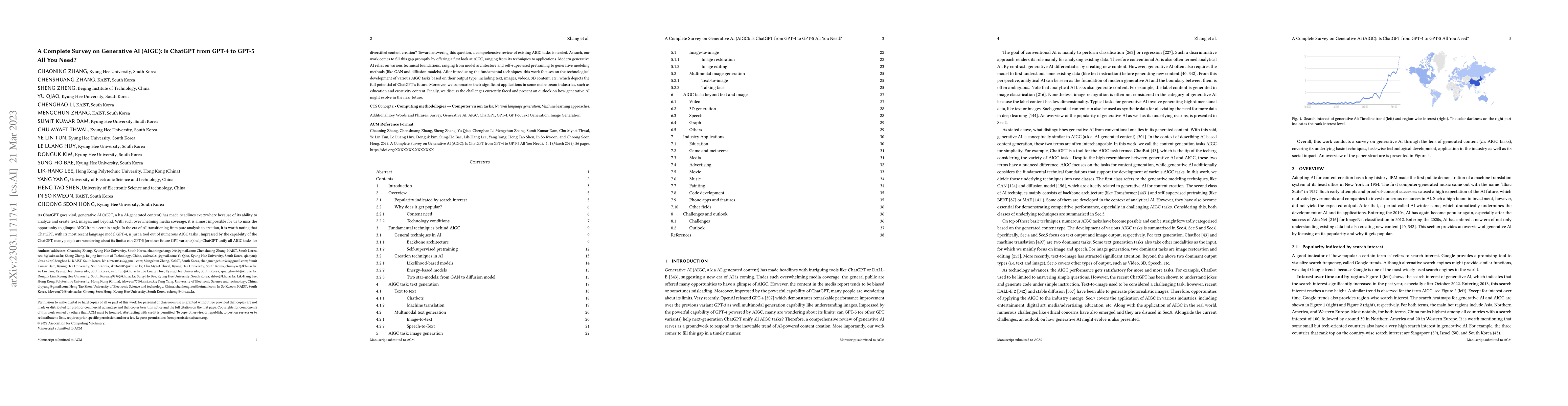 Thumbnail for A Complete Survey on Generative AI (AIGC): Is ChatGPT from GPT-4 to
  GPT-5 All You Need?