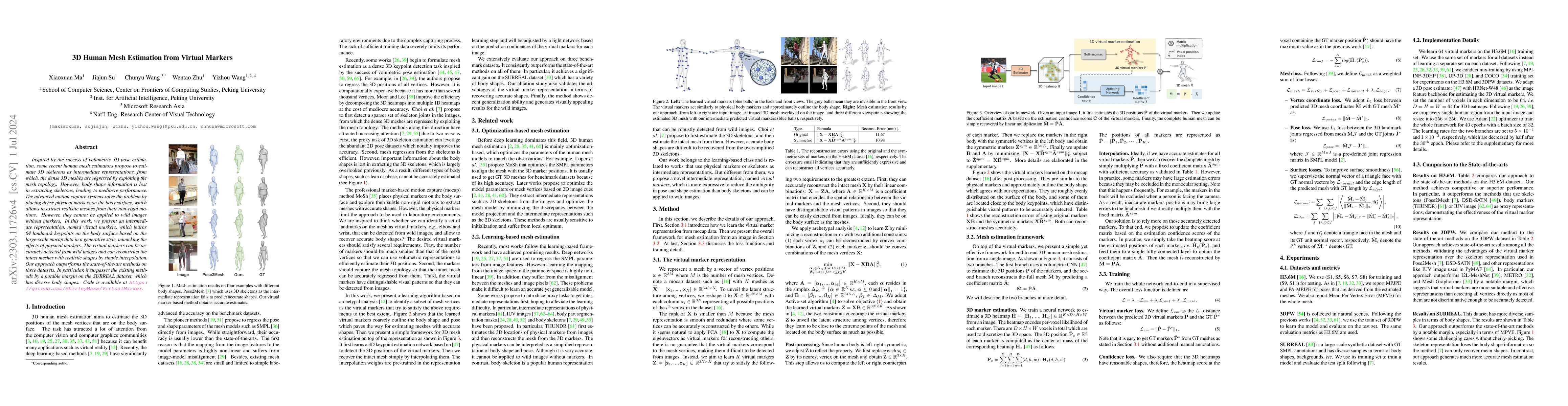 Thumbnail for 3D Human Mesh Estimation from Virtual Markers