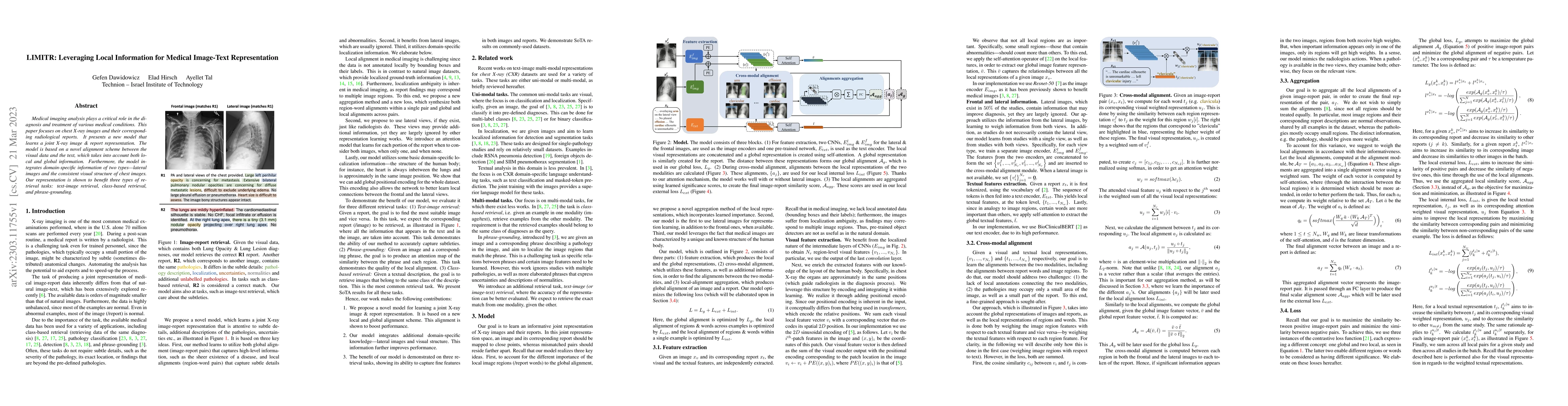 Thumbnail for LIMITR: Leveraging Local Information for Medical Image-Text
  Representation