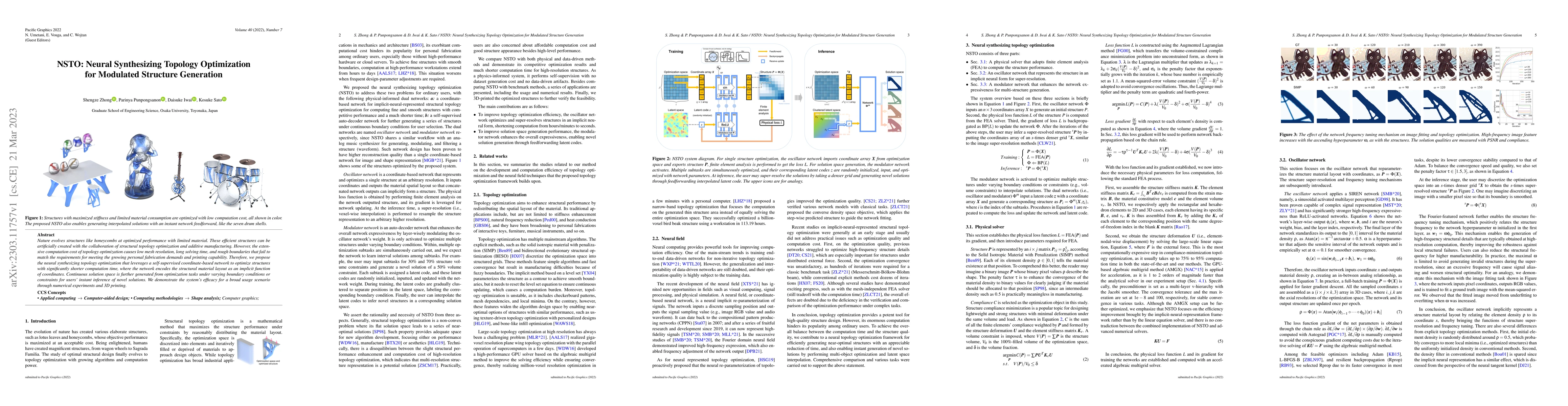 Thumbnail for NSTO: Neural Synthesizing Topology Optimization for Modulated Structure
  Generation