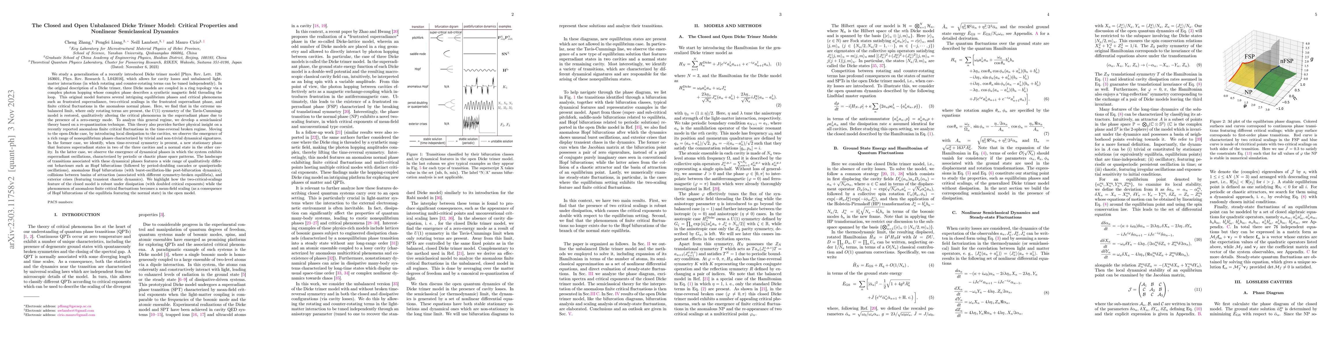 Thumbnail for The Closed and Open Unbalanced Dicke Trimer Model: Critical Properties
  and Nonlinear Semiclassical Dynamics