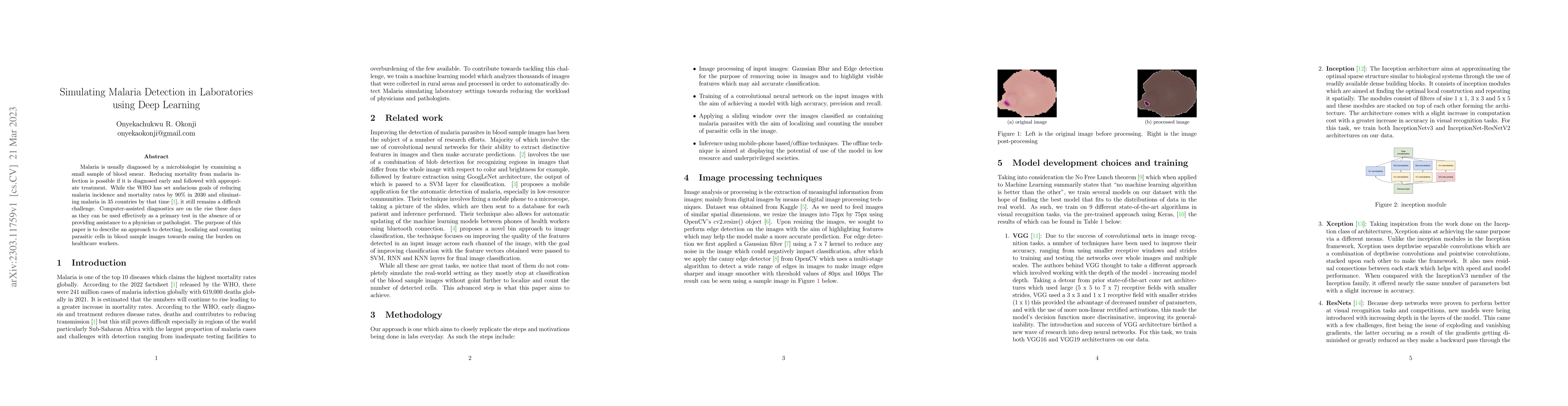 Thumbnail for Simulating Malaria Detection in Laboratories using Deep Learning