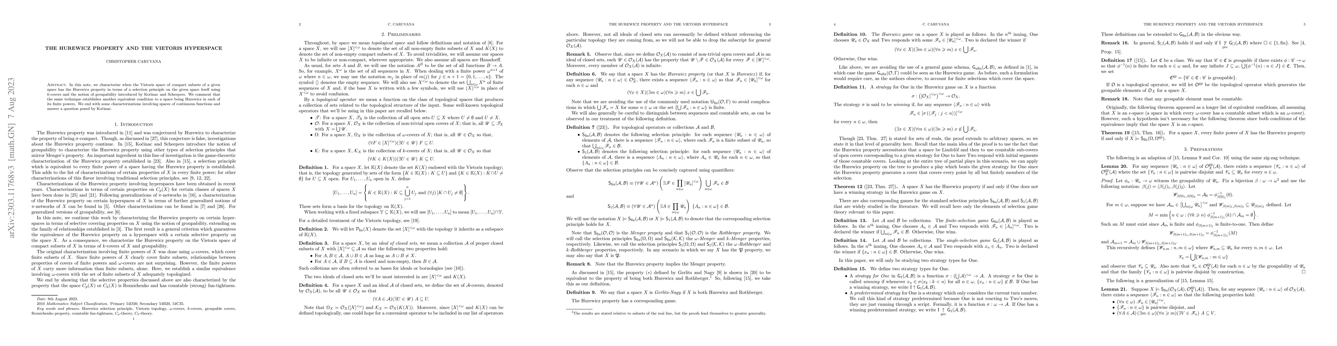 Thumbnail for The Hurewicz Property and the Vietoris Hyperspace