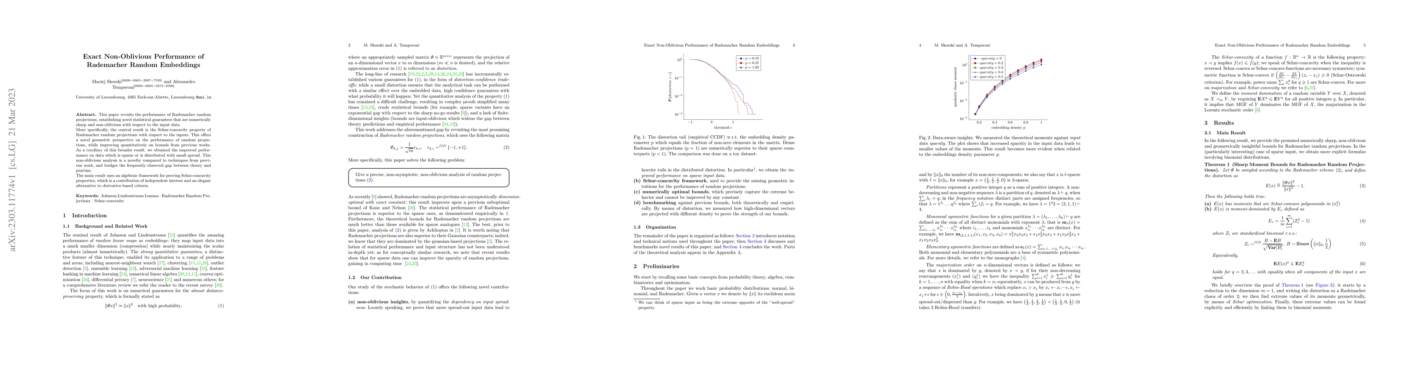 Thumbnail for Exact Non-Oblivious Performance of Rademacher Random Embeddings
