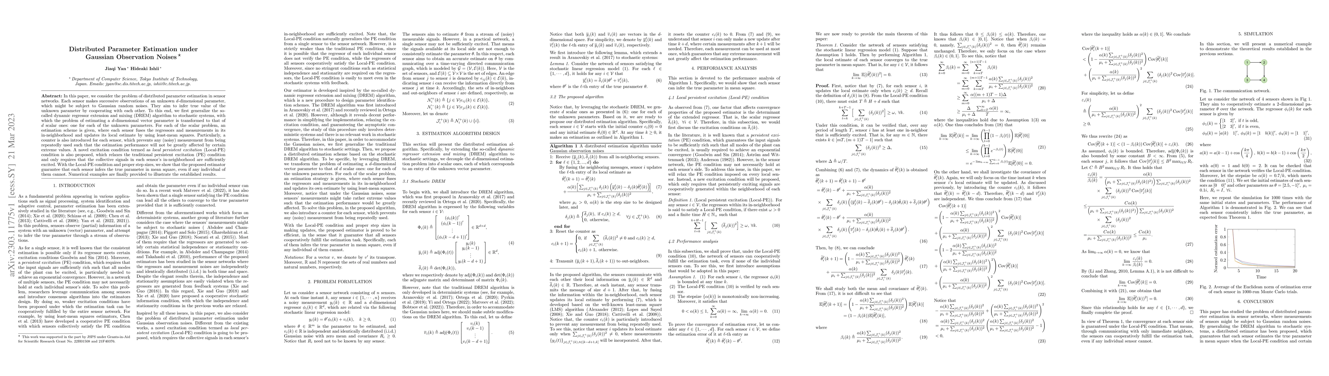 Thumbnail for Distributed Parameter Estimation under Gaussian Observation Noises