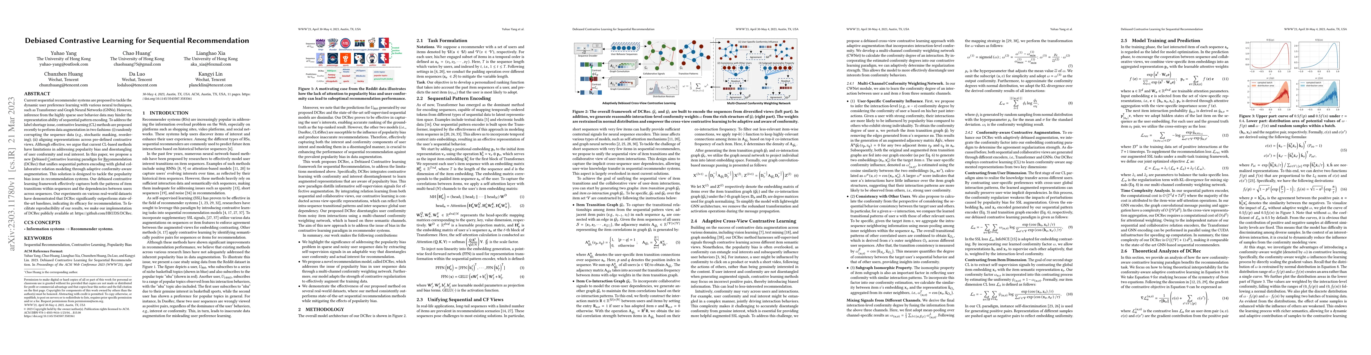 Thumbnail for Debiased Contrastive Learning for Sequential Recommendation