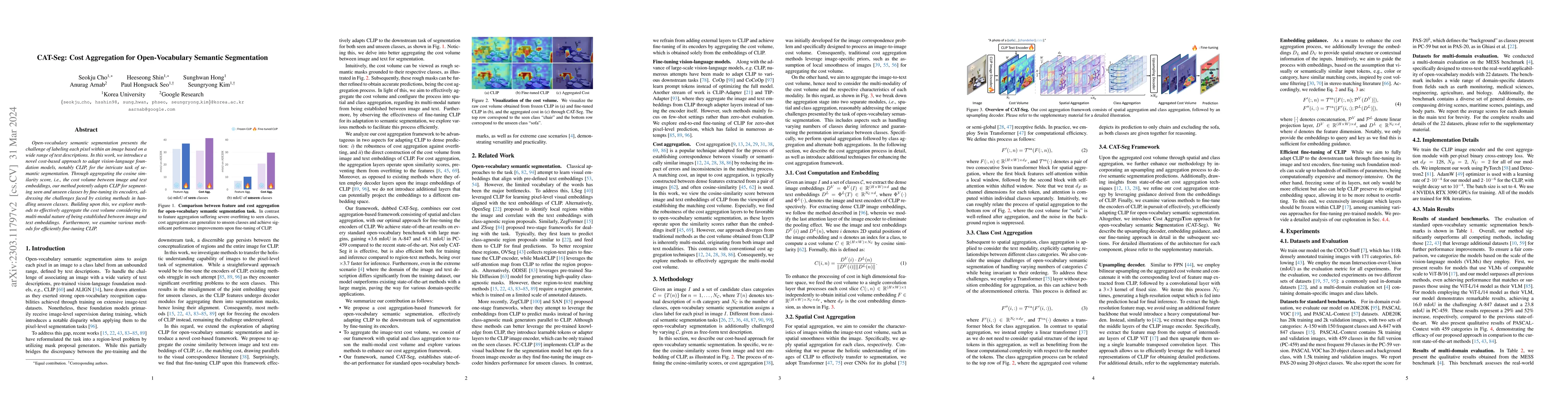 Thumbnail for CAT-Seg: Cost Aggregation for Open-Vocabulary Semantic Segmentation