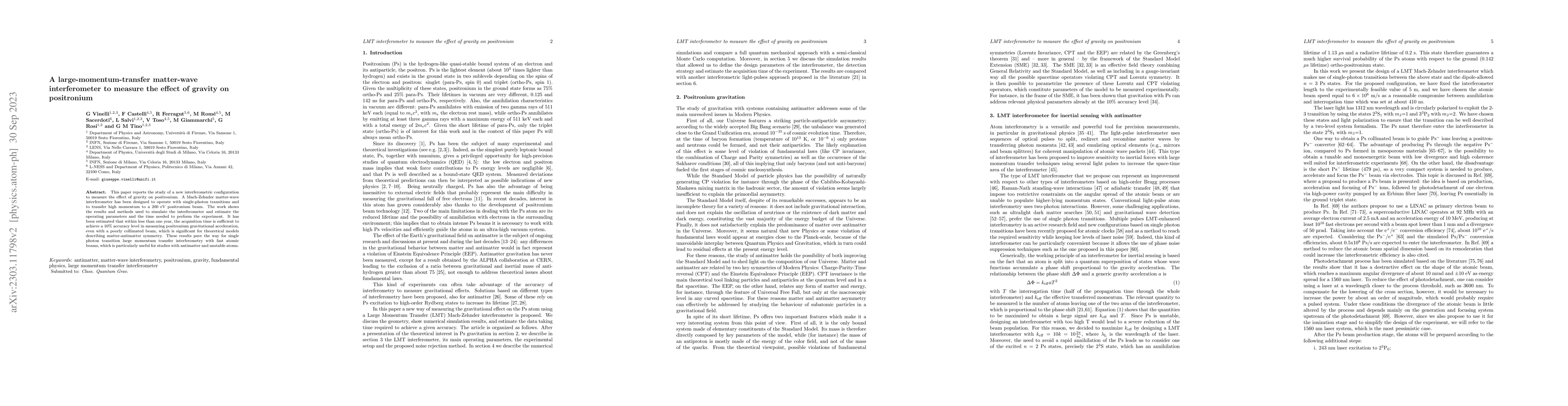 Thumbnail for A large-momentum-transfer matter-wave interferometer to measure the
  effect of gravity on positronium