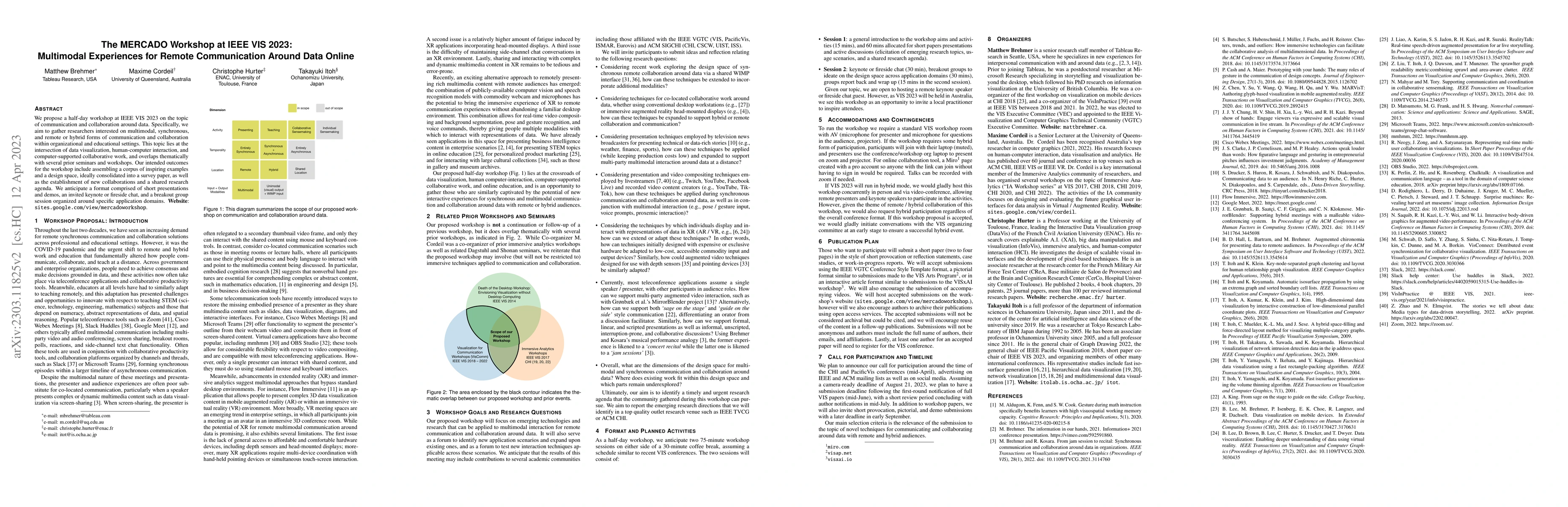 Thumbnail for The MERCADO Workshop at IEEE VIS 2023: Multimodal Experiences for Remote
  Communication Around Data Online