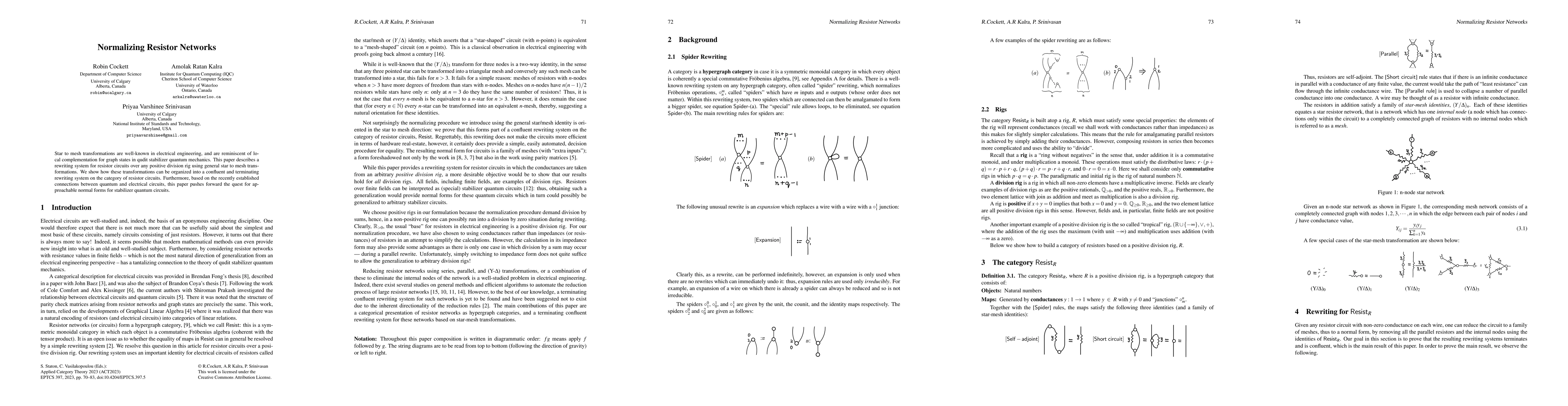 Thumbnail for Normalizing Resistor Networks
