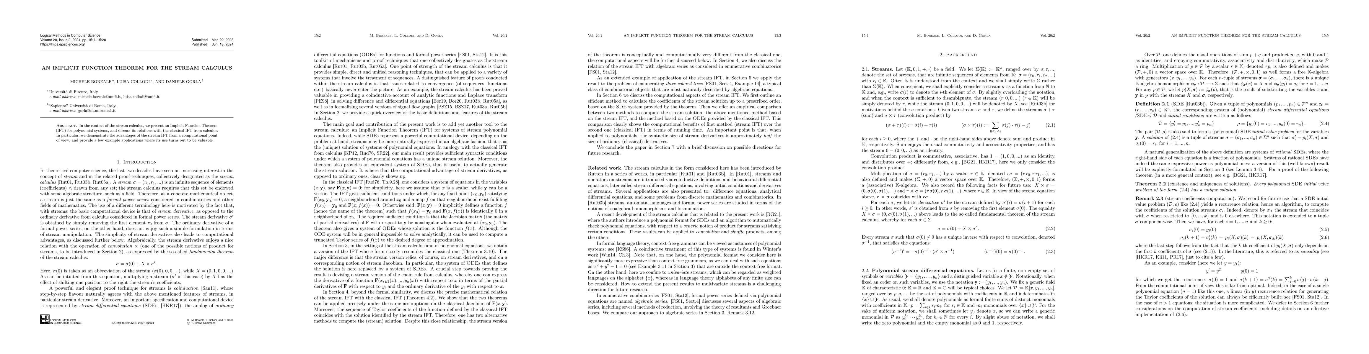 Thumbnail for An implicit function theorem for the stream calculus