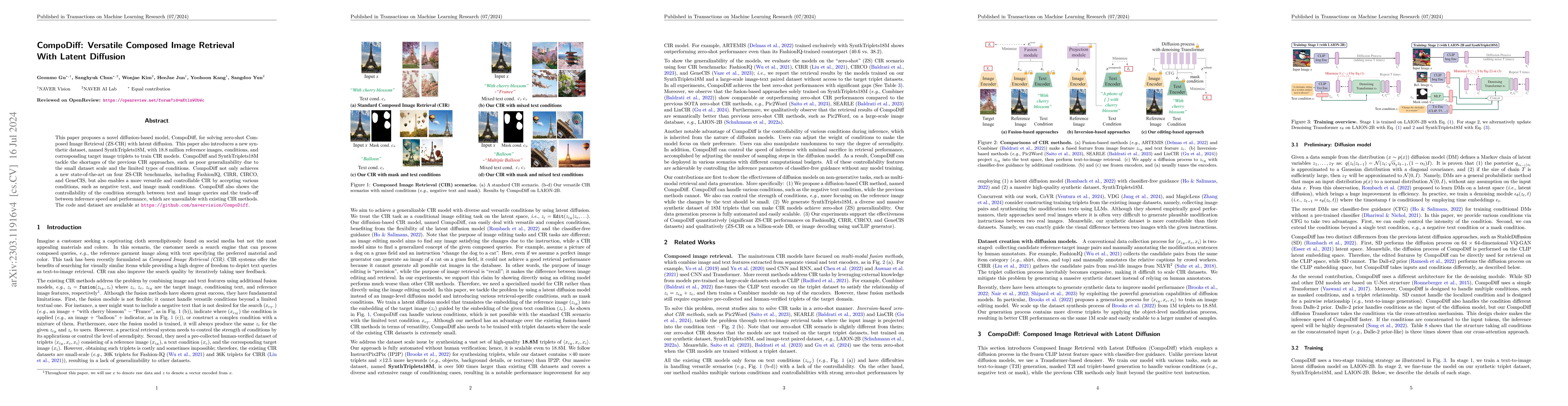 Thumbnail for CompoDiff: Versatile Composed Image Retrieval With Latent Diffusion