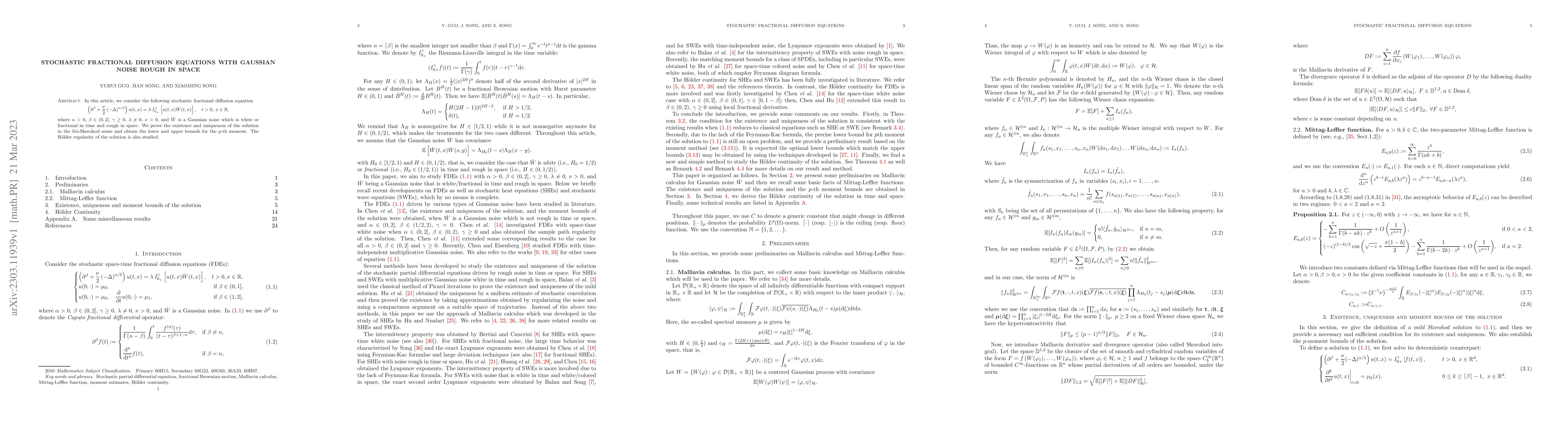 Thumbnail for Stochastic fractional diffusion equations with Gaussian noise rough in
  space