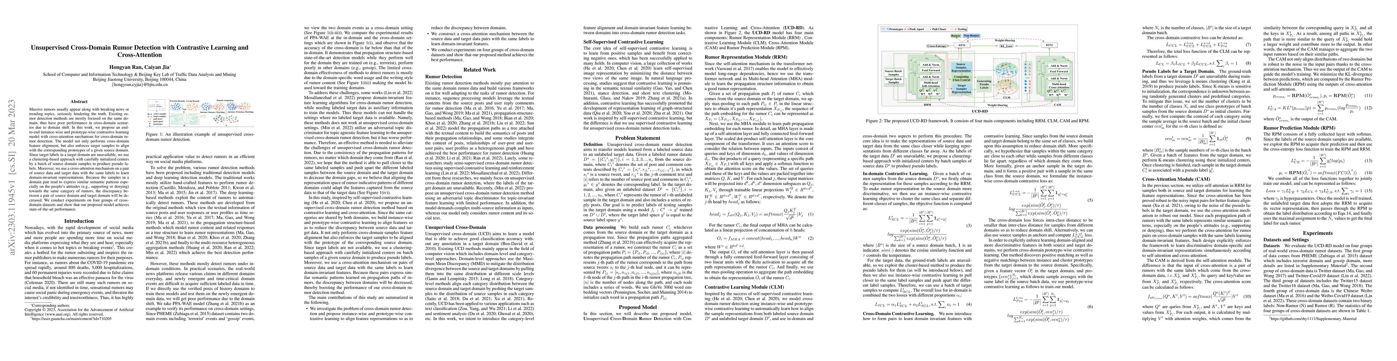 Thumbnail for Unsupervised Cross-Domain Rumor Detection with Contrastive Learning and
  Cross-Attention