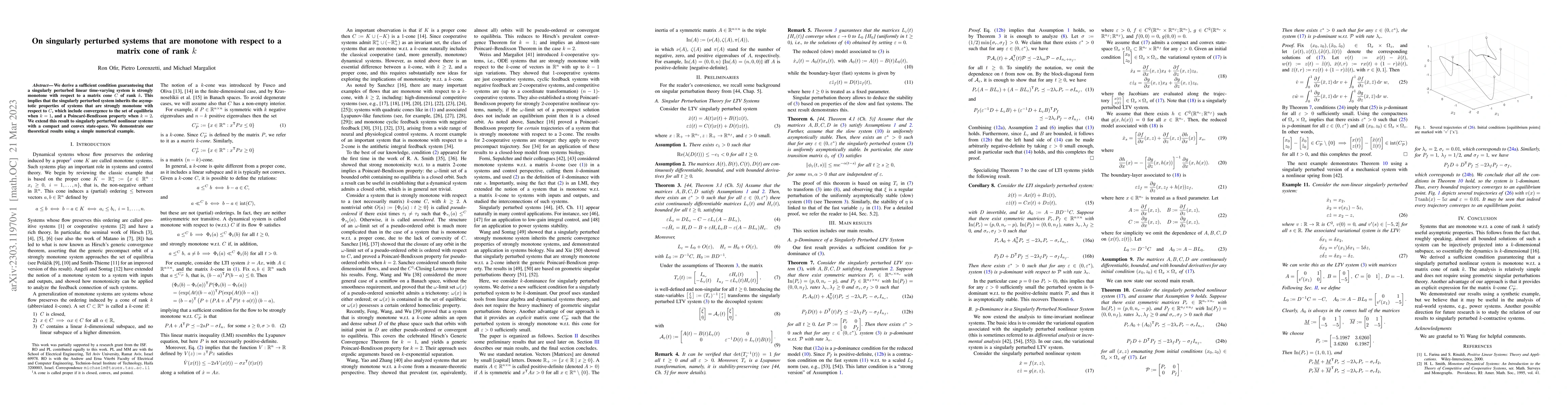 Thumbnail for On singularly perturbed systems that are monotone with respect to a
  matrix cone of rank $k$