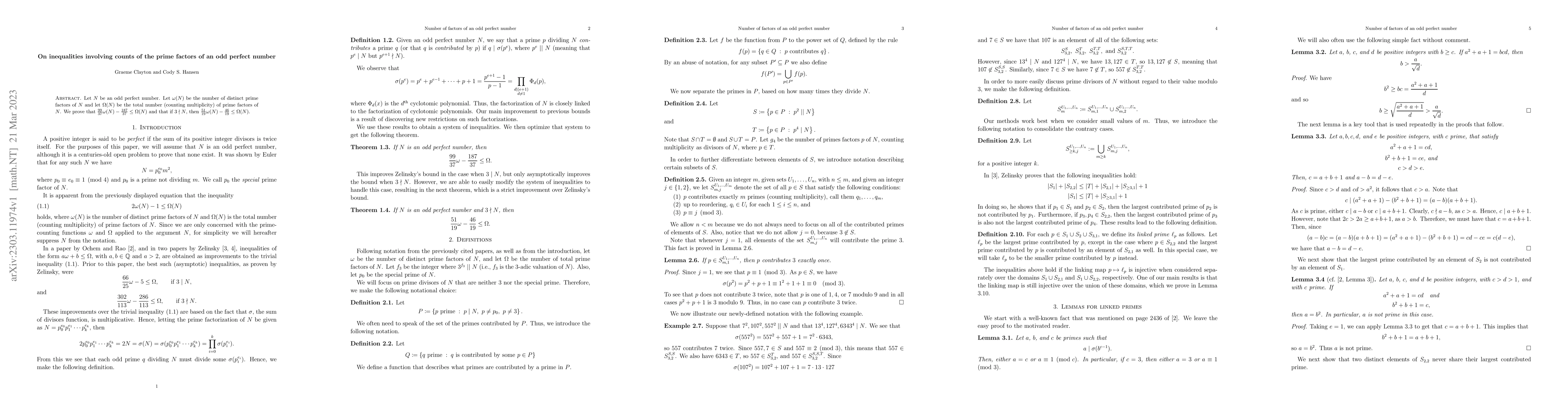 Thumbnail for On inequalities involving counts of the prime factors of an odd perfect
  number