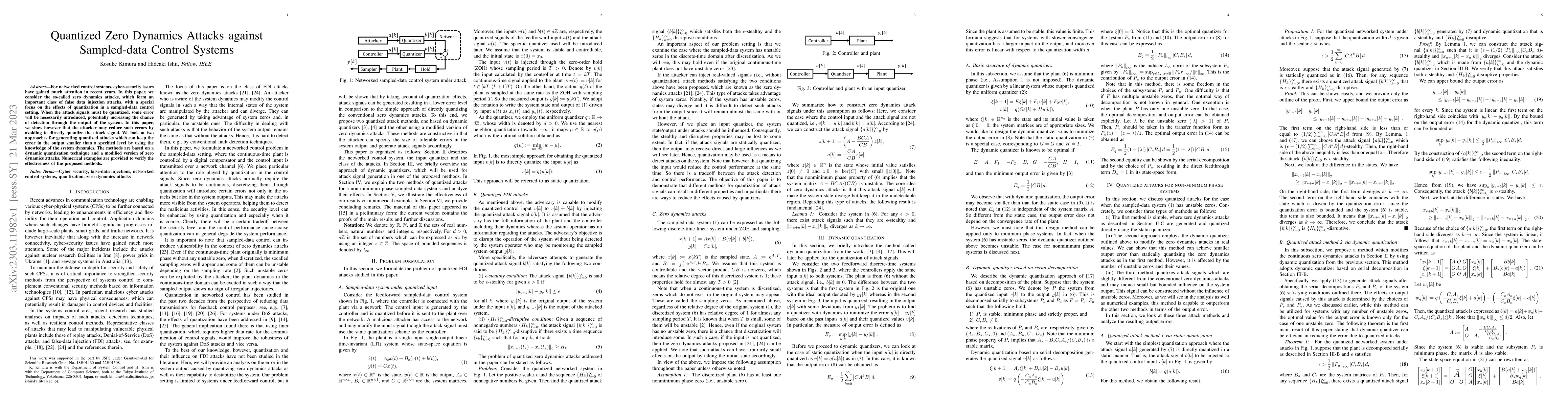 Thumbnail for Quantized Zero Dynamics Attacks against Sampled-data Control Systems